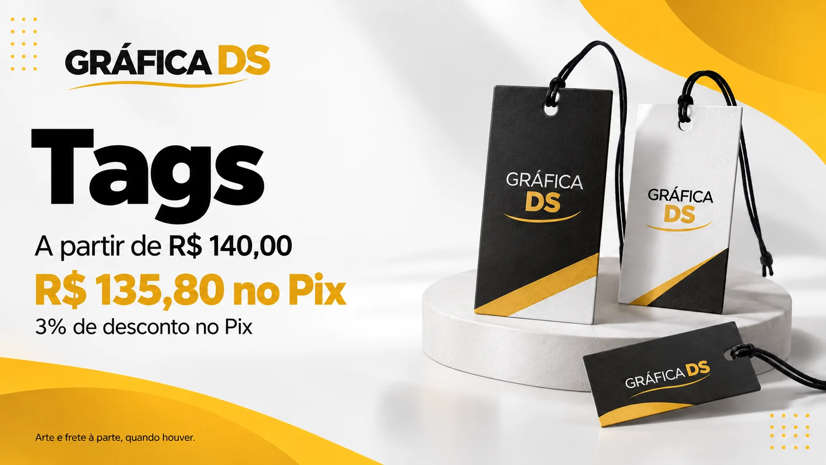 Tags: a partir de R$ 140,00, ou R$ 135,80 no Pix, com 3% de desconto. Arte e frete à parte, quando houver.